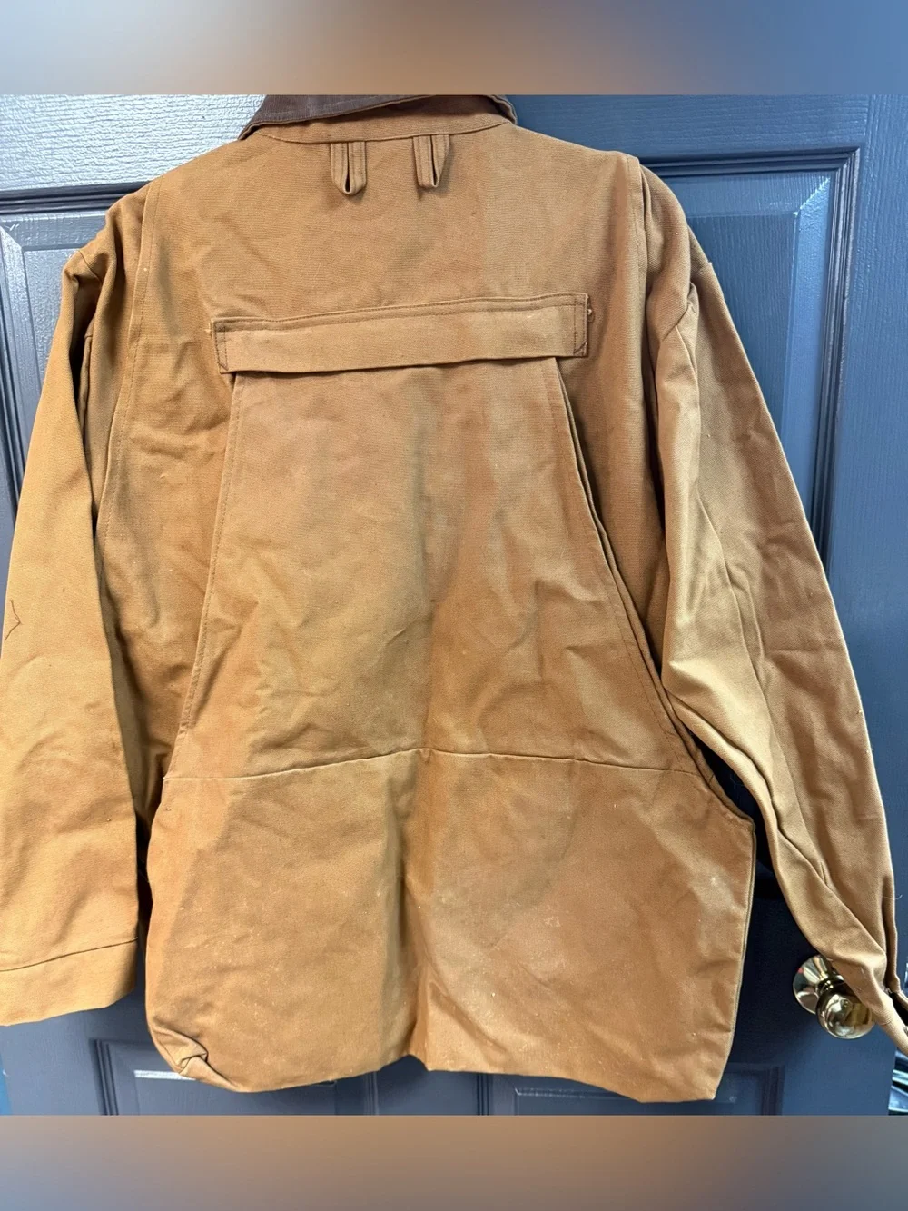 Men's Brown Canvas Field Jacket with Quilted Yoke - Classic Outdoor Style